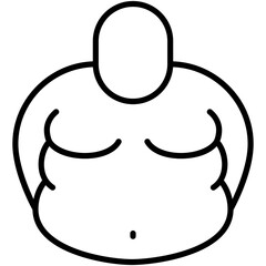 Obesity Icon. Belly Obese Overweight Symbol Stock Illustration. Vector Line Icons For UI Web Design And Presentation