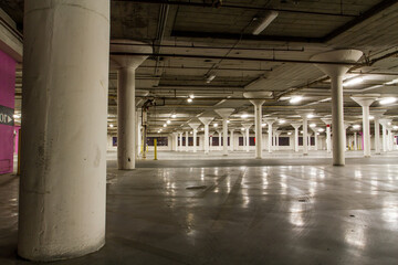 Inside a parking lot structure in Los Angeles CA
