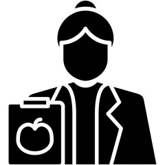 Nutritionist Icon. Food Dietician Specialist Symbol Stock Illustration. Vector Solid Icons For UI Web Design And Presentation