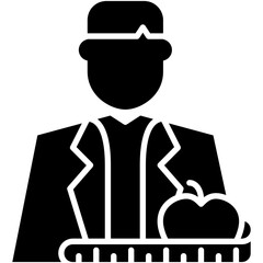 Nutritionist Icon. Food Dietician Specialist Symbol Stock Illustration. Vector Solid Icons For UI Web Design And Presentation