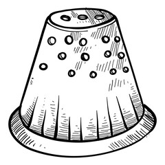 thimble handdrawn illustration