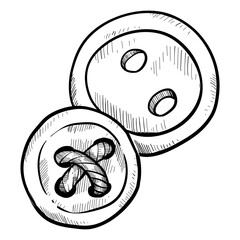 shirt button handdrawn illustration