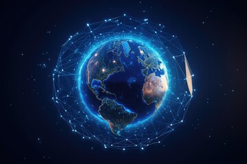 rendering 3d earth planet network global point map world concept connect globe technology tech datum bank space cyberspace trade digital worldwide finance transfer business web exchange