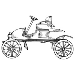 carriage hand drawn