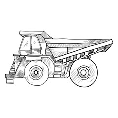 heavy equipment construction truck handdrawn