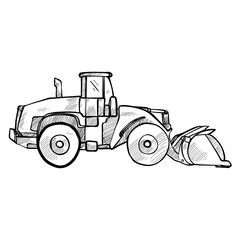 heavy equipment construction loader handdrawn