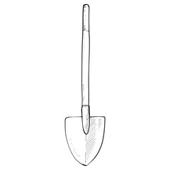 shovel handdrawn illustration