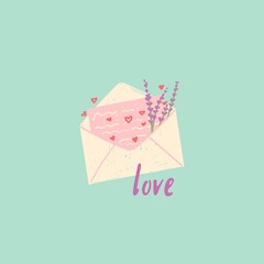 love message letter minimalizm letter hearts miniature