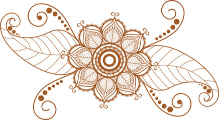 Obrazy na Plexi  Elegant mandala background vector illustration design. pattern Unique mehndi designs symbol for meditation yoga logo,henna design,muslim wedding ornament, hindu tattoo ,healing logo,villa logo,wellnes