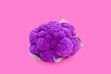 Purple cauliflower on pink background.