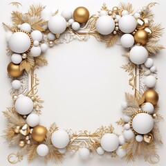 White christmas theme baroque frame