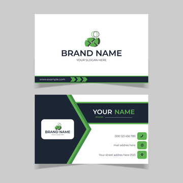 elegant modern business card design template black and green