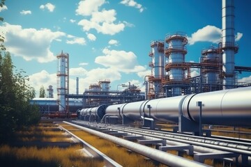 The Oil Refining and Petrochemical Industries plant in twilight time