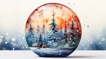christmas ball on a white background, new year decoration, greeting flat illustration, postcard - obrazy, fototapety, plakaty