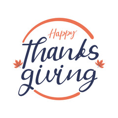 Thanksgiving Typography. Flat Vector Illustration.