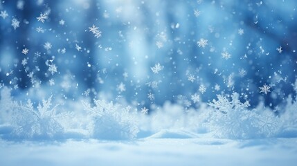 A mesmerizing scene of snowflakes drifting in the wind. Generative AI.
