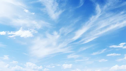 Tuinposter background blue sky with light white clouds, abstract view of the sky © kichigin19