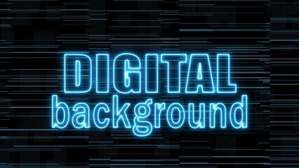 Obraz premium abstract colorful glowing neon text on digital illustration background 4k 