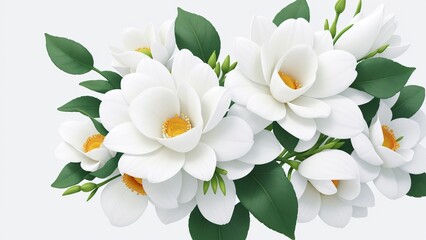 Obraz premium Colorful flowers floral Clipart, high quality resolution, beautiful flowers white background, AI generated images, jpg illustration.