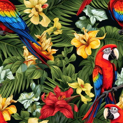Obraz premium Seamless Pattern Parrot
