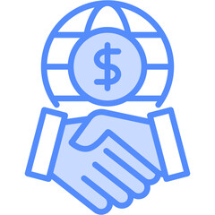 Obraz premium Business And Accounting blue color icon set