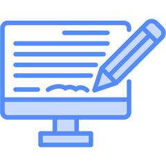 Obraz premium Business And Accounting blue color icon set