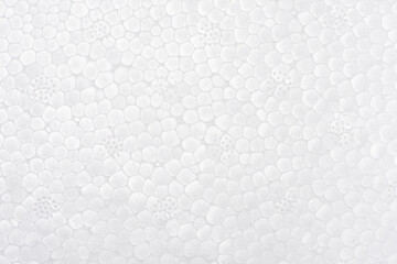 White foam board styrofoam texture background. Detail of plastic material.