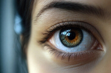 Captivating Gaze: Close-Up of a Woman's Eye and Face