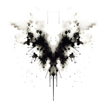 Rorschach inkblot isolated on a white background. 