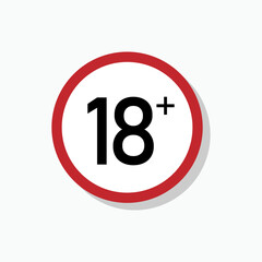 18+ Icons. Adults Only. Filtered Consumption, Limitation Age, Special User Symbol - Vector. 