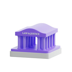 3d rendering court office building illustration