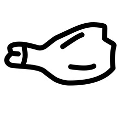 chicken thigh line icon