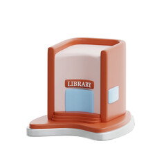 3d rendering library building illustration