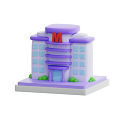 3d rendering mall building illustration