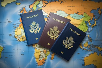 travel world Passports passport map africa earth document country guide explore colours paper us ocean europa camera sunglasses pen vacation business flying train automobile boat asia