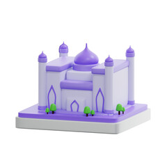 3d rendering mosque building illustration