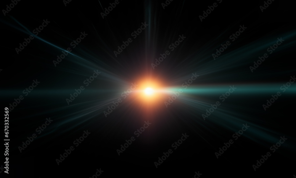 Wall mural light effect flare glowing light explodes light effect ray shining sun bright flash special lens fla