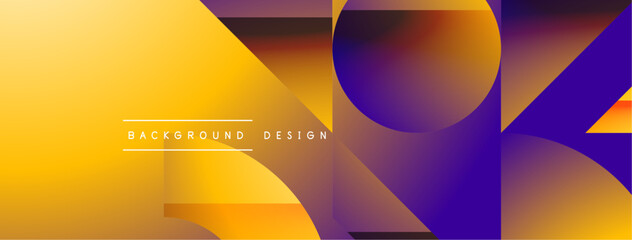 Simple geometric forms - dynamic geometric abstract background. Visual symphony of shapes and lines design for wallpaper, banner, background, landing page, wall art, invitation, prints, posters