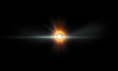 Fototapeta premium Light effect flare Glowing light explodes Light effect ray shining sun bright flash Special lens flare