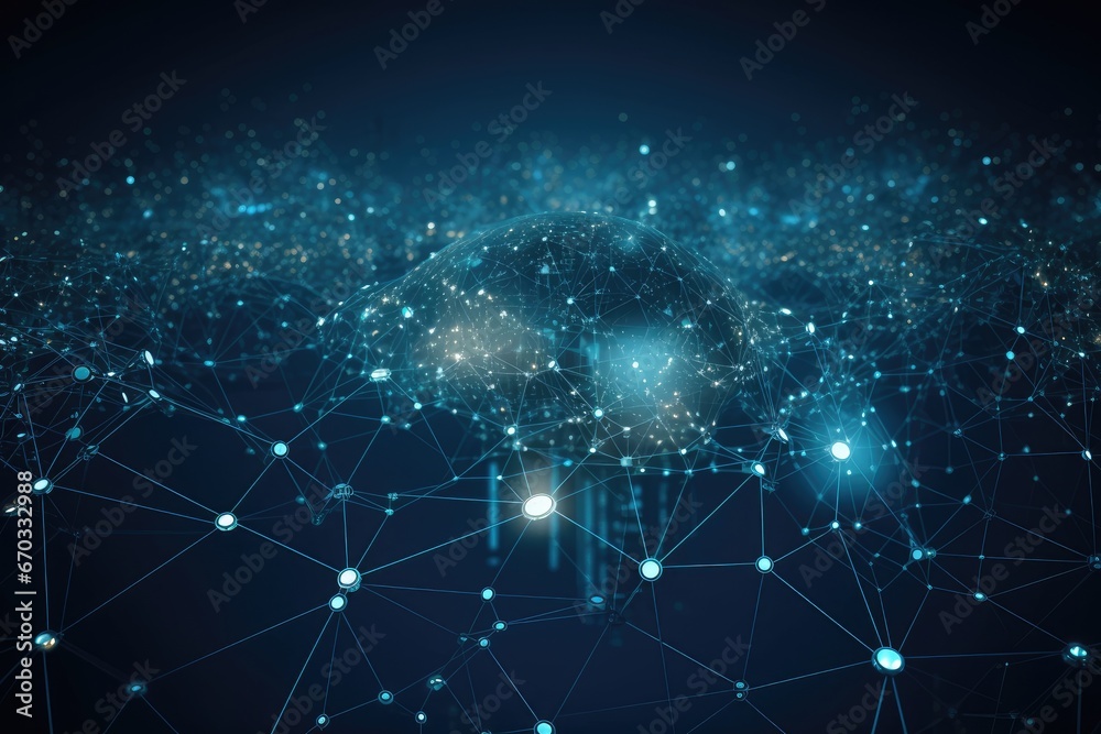 Aufkleber concept network technology background ai abstract connection digital tech big datum futuristic busin