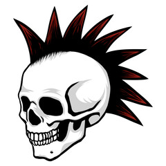 Skull Punk Head Vector Illustration Icon