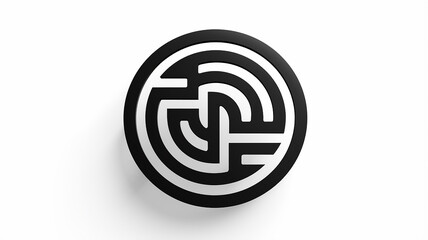 logo symbol round maze on white background isolated