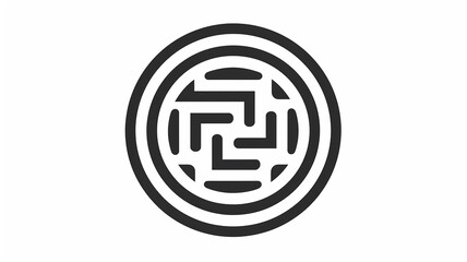 logo symbol round maze on white background isolated
