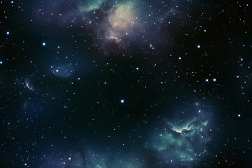 Obraz na płótnie Canvas seamless texture and full-frame background of starry night sky and outer space. Neural network generated in May 2023. Not based on any actual scene or pattern.