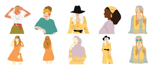 Full Package of Woman in Boho Chic Style | Fashion Silhouette