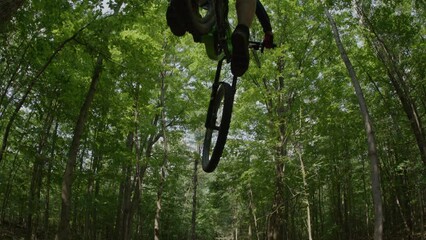 Extreme sports Mountain biking - dirt jumping tricks in slow motion