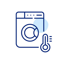 Washing clothes at high temperature. Laundry machine. Pixel perfect, editable stroke icon