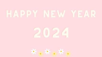Obraz na płótnie Canvas pastel tone background There is a Happy New Year message for the year 2024.