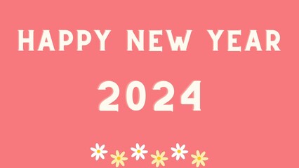 pastel tone background There is a Happy New Year message for the year 2024.