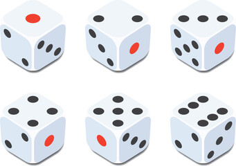 シンプルなサイコロのベクターイラストセット